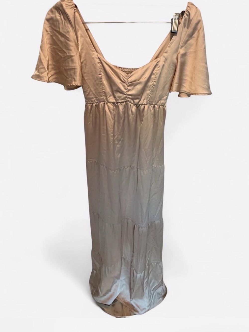 Show Me Your MuMu Satin Maxi Dress in Champagne